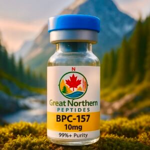 BPC-157 10 mg Peptide – Great Northern Peptides Canada Buy BPC-157 peptide in Canada – Great Northern Peptides 10 mg vial for healing, recovery, and gut repair.