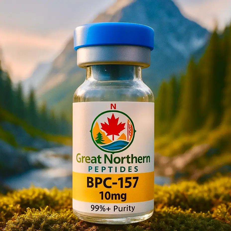 Buy BPC-157 peptide in Canada – Great Northern Peptides 10 mg vial for healing, recovery, and gut repair.