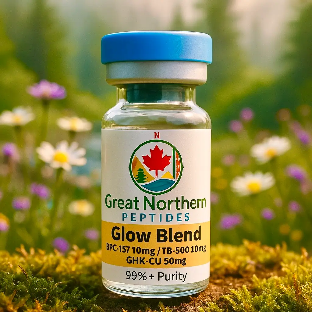 Buy Glow Blend peptide in Canada – TB-500, BPC-157 & GHK-Cu formula for skin repair, healing, and recovery.