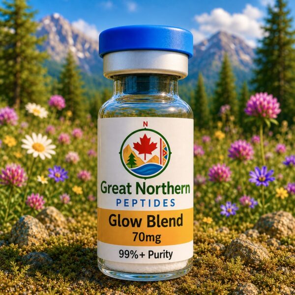 Buy Glow Blend peptide in Canada – TB-500, BPC-157 & GHK-Cu formula for skin repair, healing, and recovery.