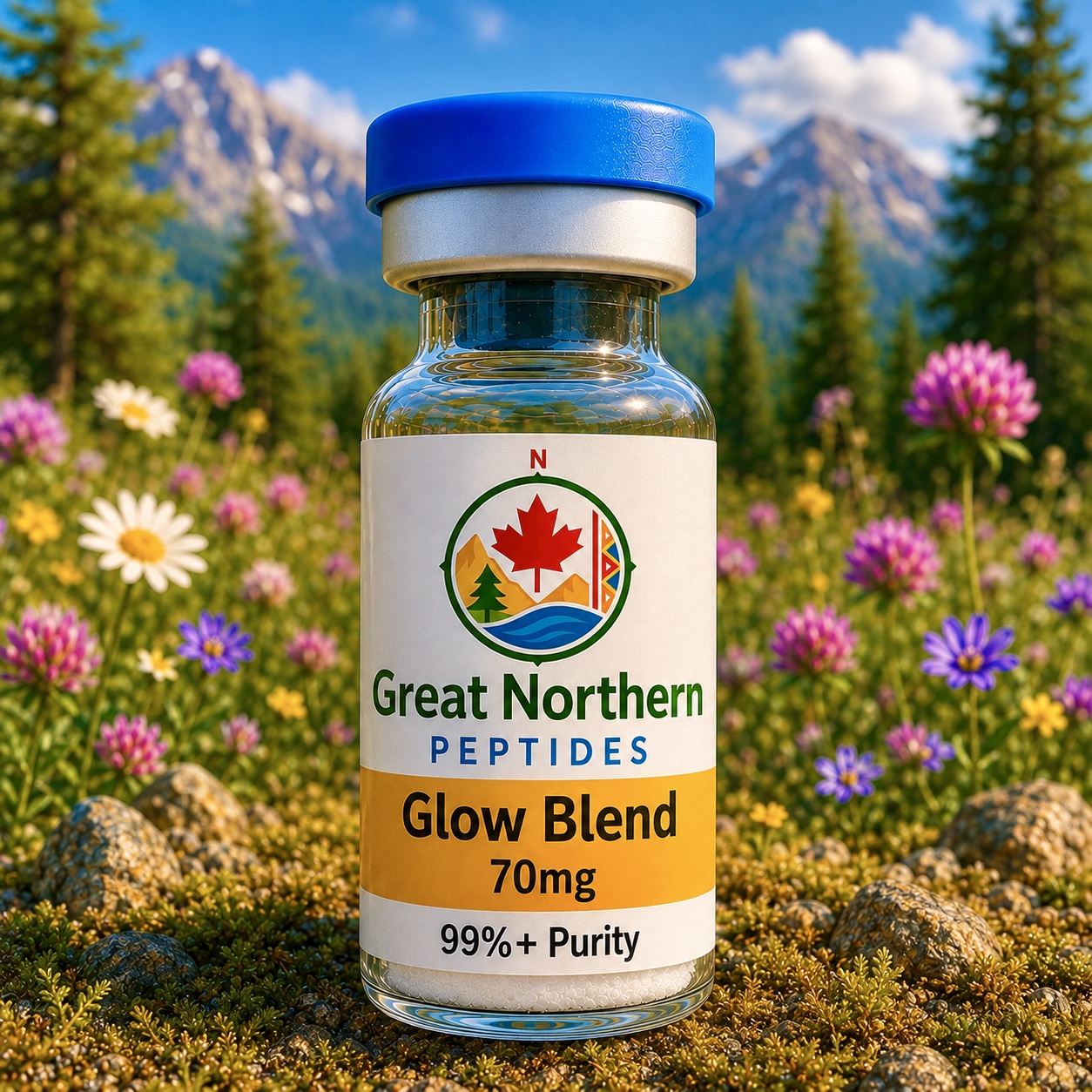 Buy Glow Blend peptide in Canada – TB-500, BPC-157 & GHK-Cu formula for skin repair, healing, and recovery.