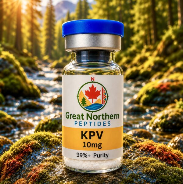 Buy KPV peptide in Canada – Great Northern Peptides 10 mg vial for gut, skin, and recovery support.