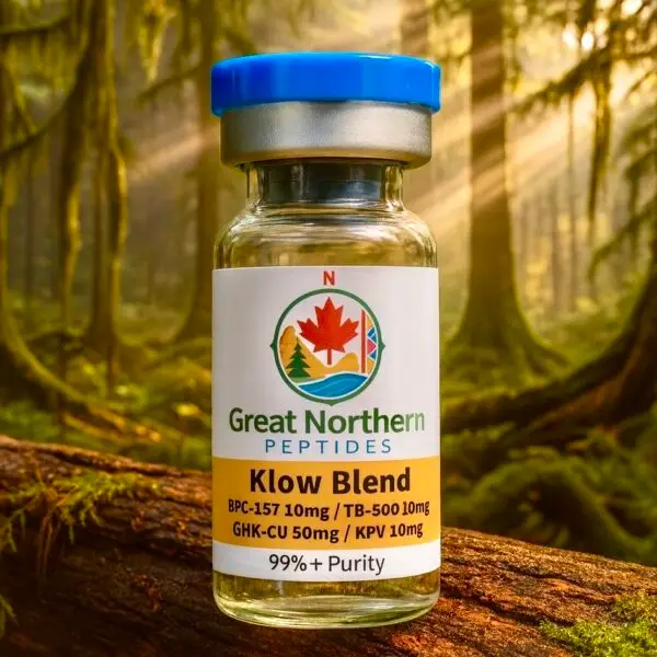 Buy Klow Blend peptide in Canada – TB-500, BPC-157, GHK-Cu, and KPV formula for healing, skin repair, and inflammation support.