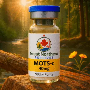 MOTS-C 40mg Peptide – Great Northern Peptides Canada Buy MOTS-C peptide in Canada – Great Northern Peptides 40mg vial for energy, metabolism, and cellular support.