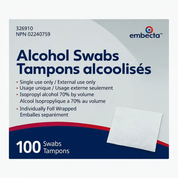 Buy alcohol swabs in Canada – sterile single-use pads for peptide preparation and hygiene from Great Northern Peptides.