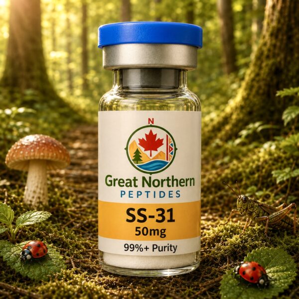 SS-31 50 mg Peptide – Great Northern Peptides Canada Buy SS-31 peptide in Canada – Great Northern Peptides 50 mg vial for cellular repair and recovery.