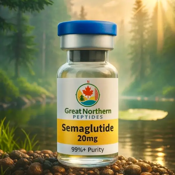 Buy Semaglutide peptide in Canada – Great Northern Peptides 20 mg vial for weight and appetite support.