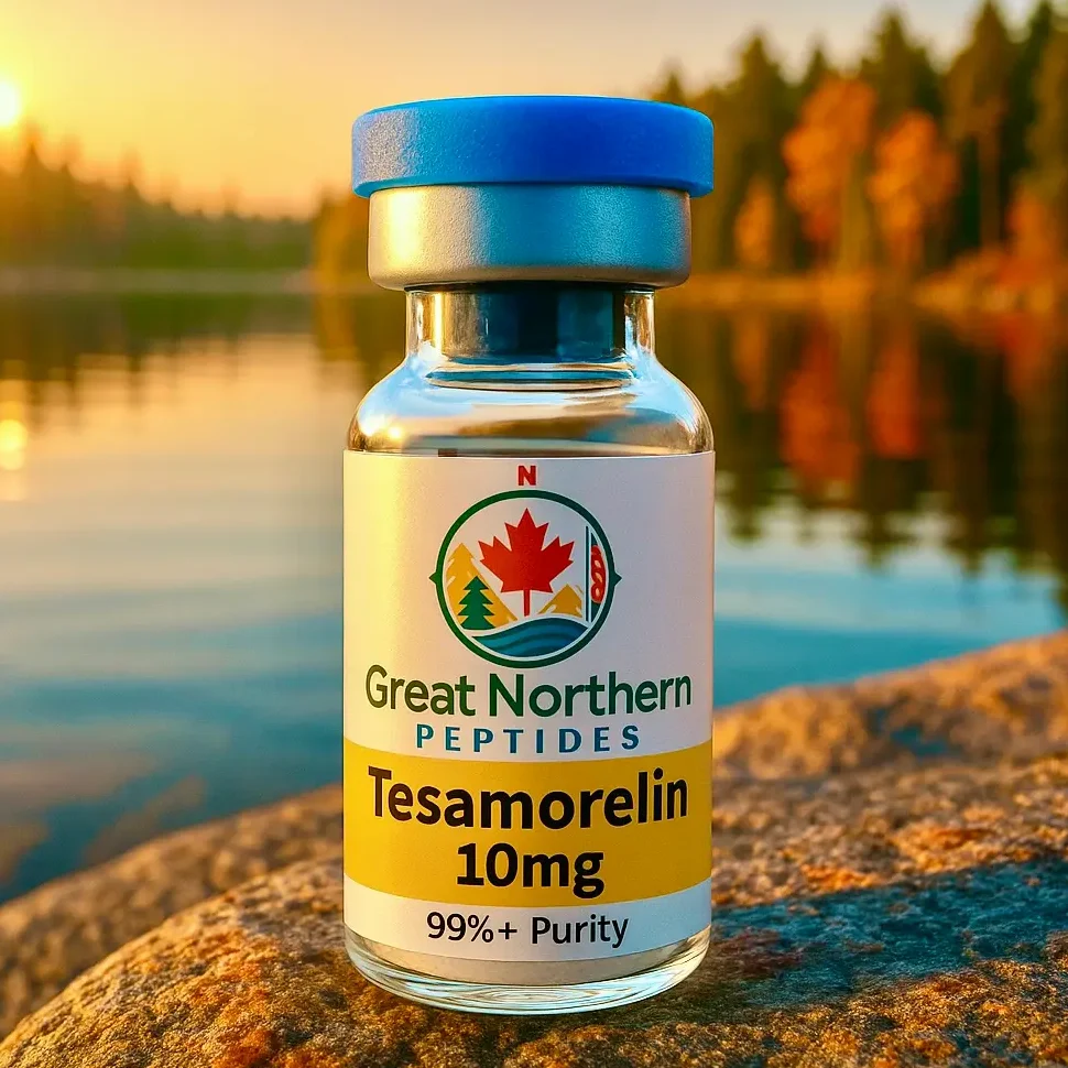 Buy Tesamorelin peptide in Canada – 10mg lab-tested peptide from Great Northern Peptides.