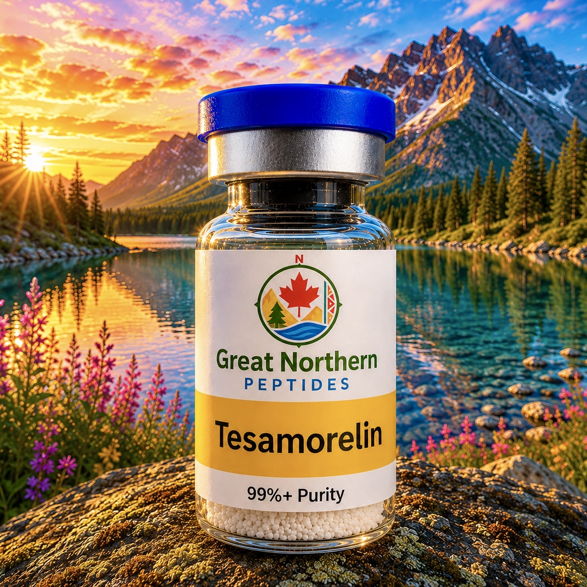 Buy Tesamorelin peptide in Canada – lab-tested peptide from Great Northern Peptides.