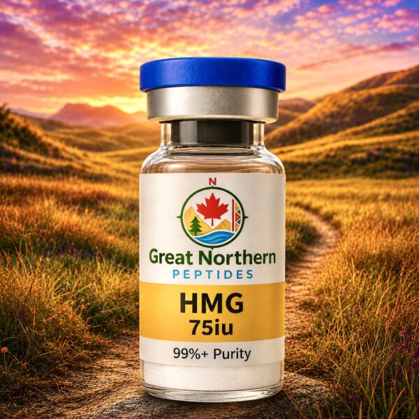 HMG peptide vial for LH and FSH hormone support – Great Northern Peptides Canada