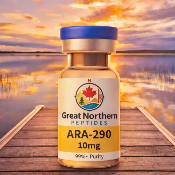ARA-290 10mg peptide vial by Great Northern Peptides Canada – lab-tested research peptide with 99%+ purity