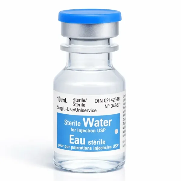 Sterile Water 10ml vial by Great Northern Peptides – preservative-free solution for peptide reconstitution in Canada